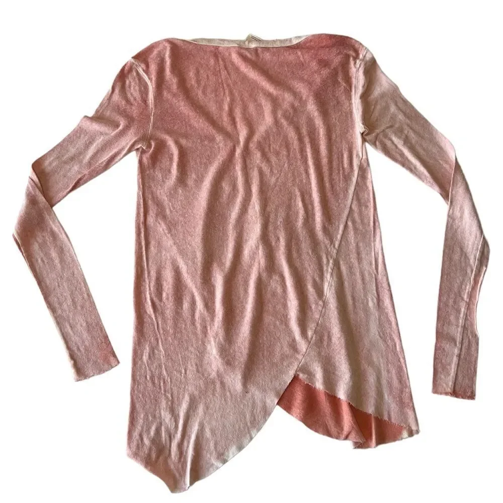 Free People We the Free Long Sleeve Peachy Salmon Color Tunic Tee NWOT Small